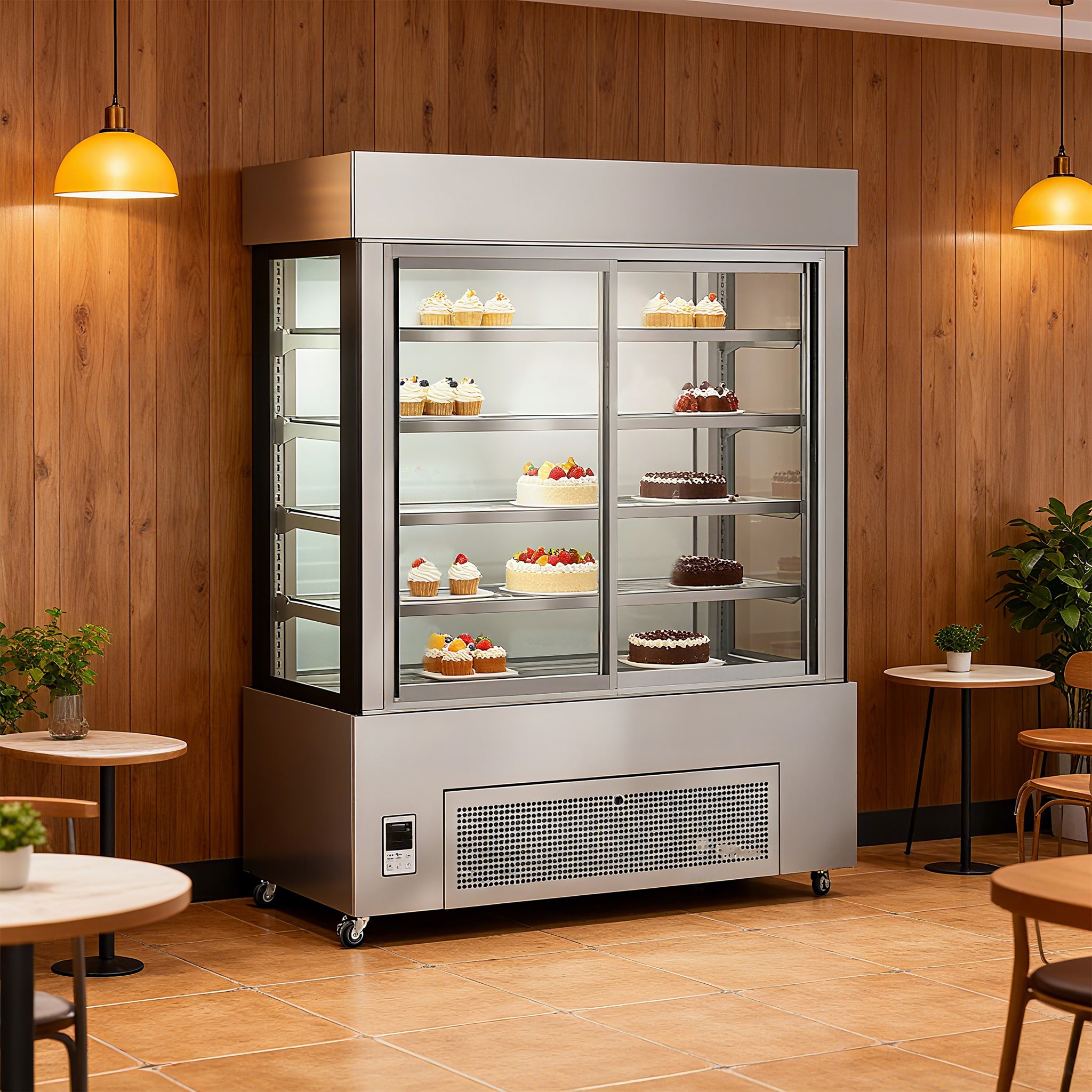 Cake Upright Showcase DG-FZGW Series - Straight (Four Shelves)