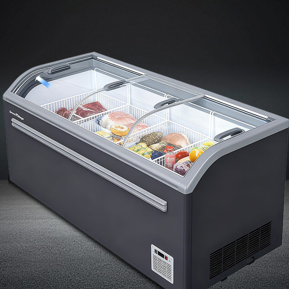 Island Freezer SD/SC Static Cooling Series - Two Sliding Doors (Curved)